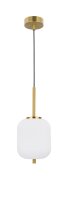 H&auml;ngelampe in Gold Wei&szlig; 16,5 cm breit E14 h&ouml;henverstellbar