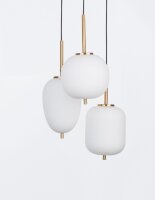 Pendelleuchte 30 cm breit E14 in Gold Weiß Retro...