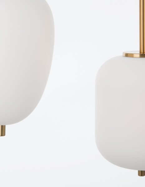 Hängelampe in Weiß Gold 53 cm lang E14 Retro Glas Metall