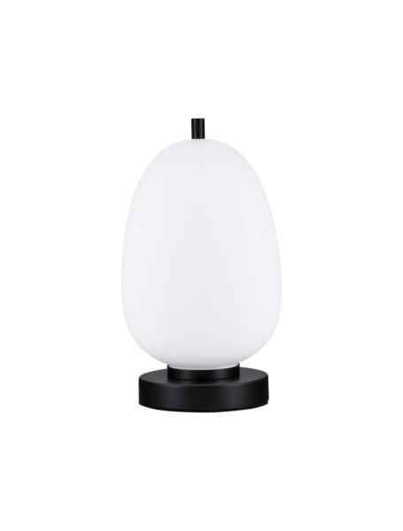 Tischlampe Retro E14 28 cm Schwarz Weiß Glas Metall KENNA