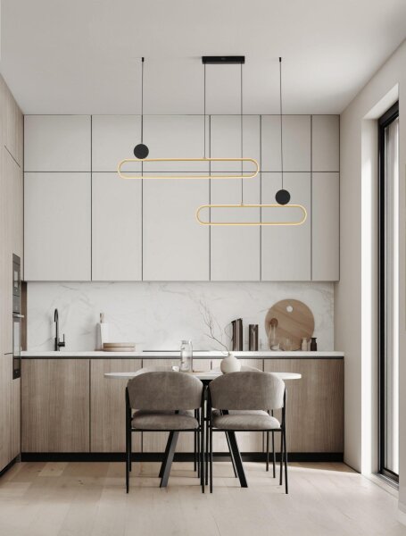LED Pendelleuchte 121 cm lang in Schwarz Gold dimmbar KIRBY
