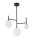Deckenlampe rund G9 49 cm breit Schwarz Weiß Glas 3 flammig