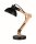 Schreibtischlampe E27 59 cm Natur Schwarz Retro Holz Metall