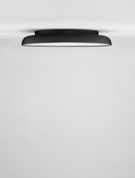 LED Deckenleuchte Schwarz Ø 60 cm dimmbar rund warmweiß