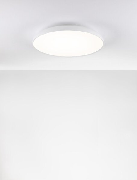 LED Deckenlampe Weiß Ø 60 cm dimmbar rund warmweiß Aluminium