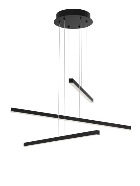 LED Pendelleuchte 55 cm breit Schwarz höhenverstellbar