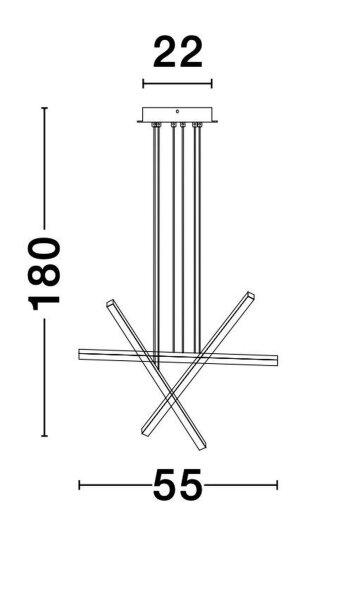 LED Pendelleuchte 55 cm breit Schwarz höhenverstellbar
