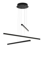 LED Pendelleuchte 55 cm breit Schwarz höhenverstellbar