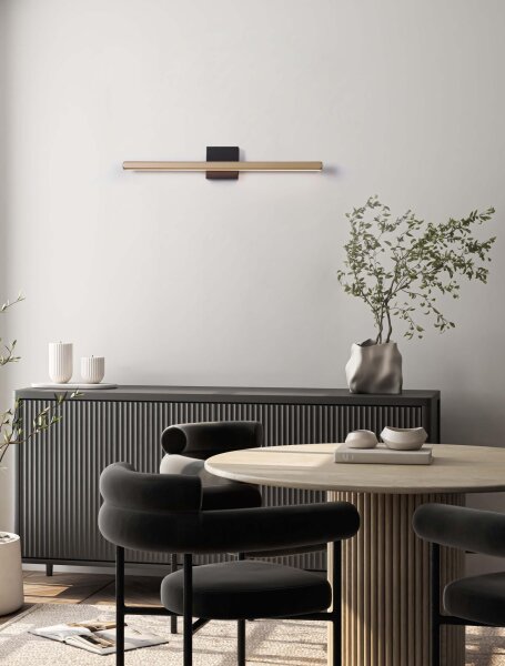 LED Wandlampe 62 cm lang Schwarz Mokka warmweiß KOSS Modern