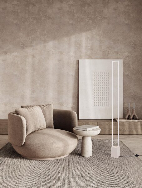 LED Stehleuchte Weiß 160 cm Beton Aluminium warmweiß KYLAN
