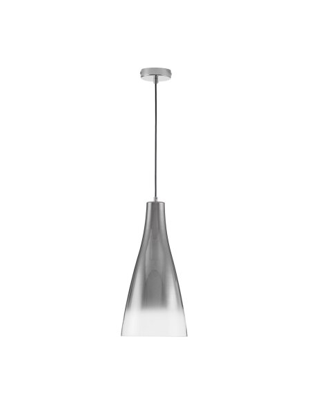 Pendelleuchte E27 23 cm breit in Chrom Grau höhenverstellbar