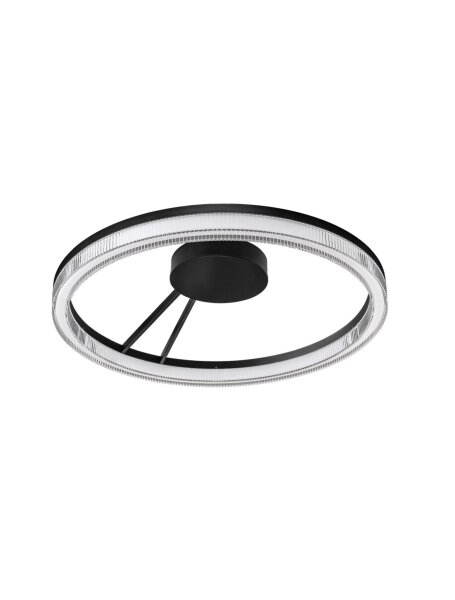LED Deckenlampe Ring Ø 60 cm Schwarz dimmbar warmweiß Modern