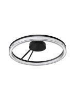 LED Deckenlampe Ring &Oslash; 60 cm Schwarz dimmbar...