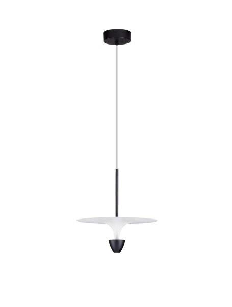 LED Pendelleuchte rund Ø 34 cm Schwarz Weiß höhenverstellbar