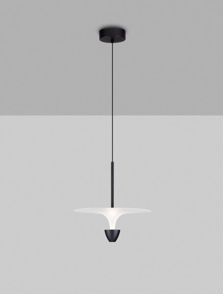 LED Pendelleuchte rund Ø 34 cm Schwarz Weiß höhenverstellbar