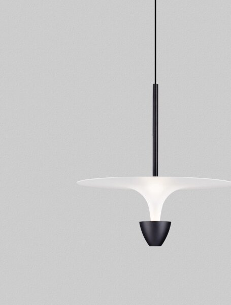 LED Pendelleuchte rund Ø 34 cm Schwarz Weiß höhenverstellbar