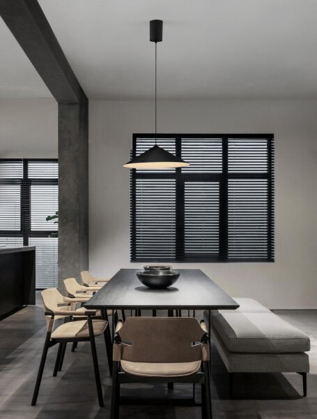 LED Pendelleuchte rund Ø 40 cm Schwarz höhenverstellbar