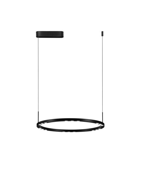 LED Pendelleuchte rund Ø 60 cm Schwarz dimmbar 6 flammig