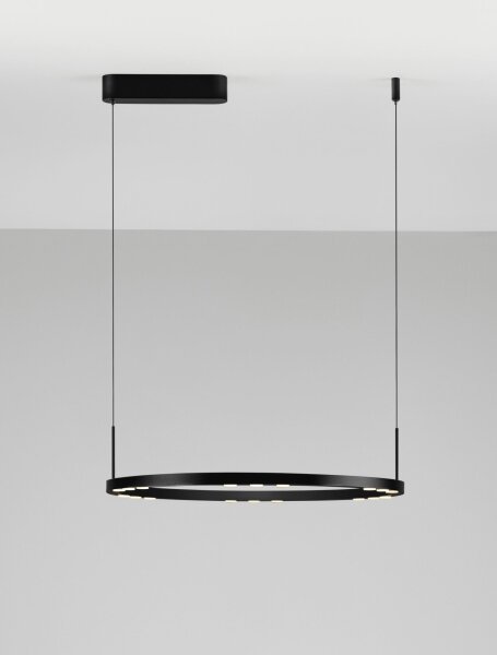 LED Pendelleuchte rund Ø 60 cm Schwarz dimmbar 6 flammig