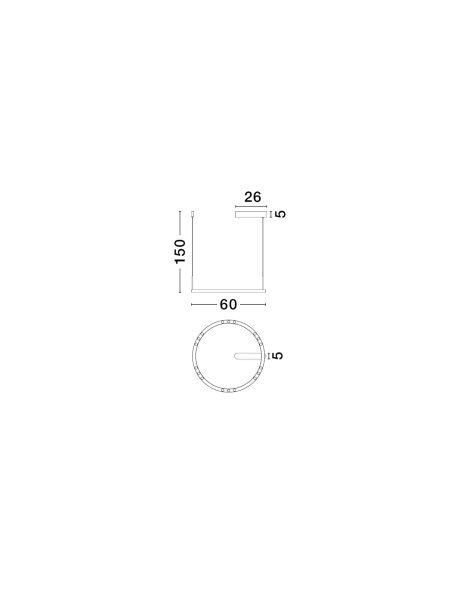 LED Pendelleuchte rund Ø 60 cm Schwarz dimmbar 6 flammig