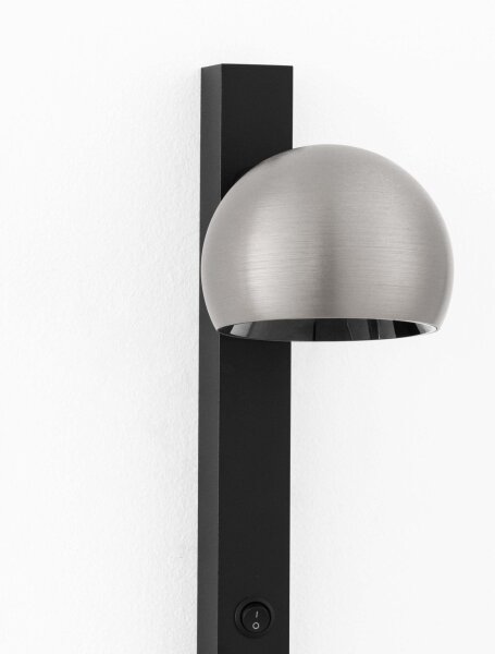 LED Wandlampe rund 26 cm breit in Schwarz Nickel warmweiß