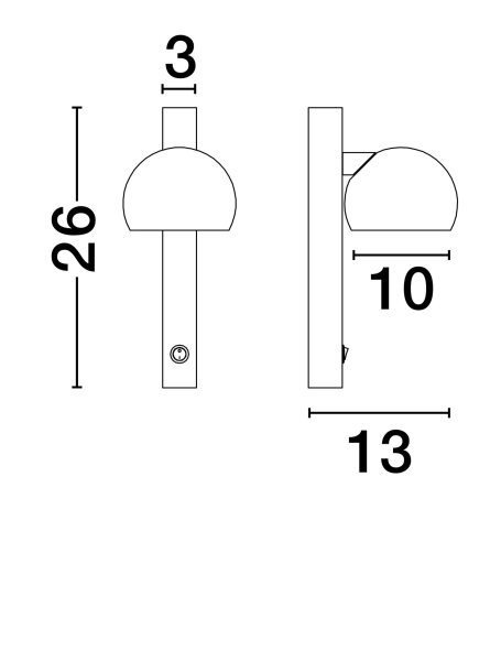 LED Wandlampe rund 26 cm breit in Schwarz Nickel warmweiß