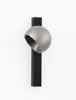 LED Wandlampe rund 26 cm breit in Schwarz Nickel...