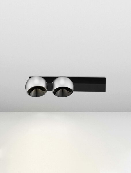 LED Wandlampe in Schwarz Nickel 36 cm breit dimmbar rund