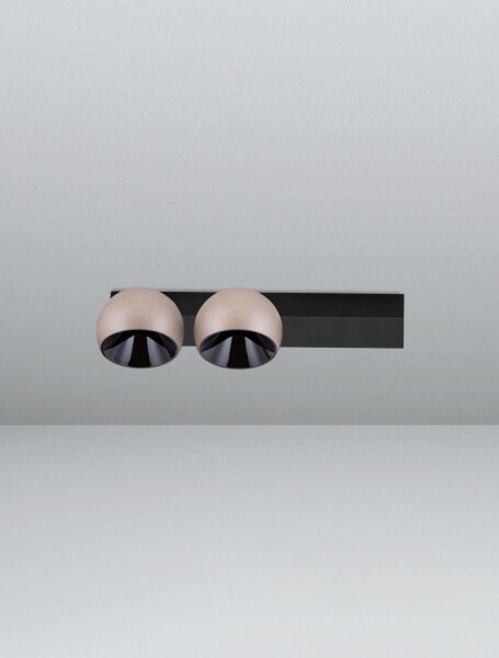 LED Wandleuchte dimmbar 36 cm breit in Schwarz Champagner