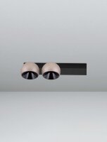 LED Wandleuchte dimmbar 36 cm breit in Schwarz Champagner