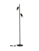 Stehleuchte 2 Spots GU10 schwenkbar 154 cm in Schwarz Gold