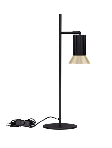 Tischleuchte GU10 schwenkbar 50 cm in Schwarz Gold Aluminium