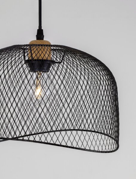 Pendelleuchte rund E27 Ø 30 cm Schwarz höhenverstellbar
