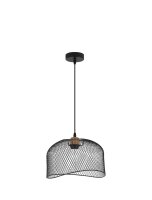 Pendelleuchte rund E27 &Oslash; 30 cm Schwarz h&ouml;henverstellbar