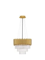 Pendelleuchte Kristall E14 in Gold &Oslash; 39 cm Klassisch
