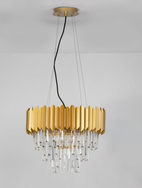Pendelleuchte Ø 50 cm E14 in Gold höhenverstellbar Klassisch
