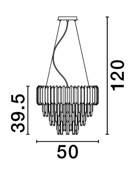 Pendelleuchte Ø 50 cm E14 in Gold höhenverstellbar Klassisch