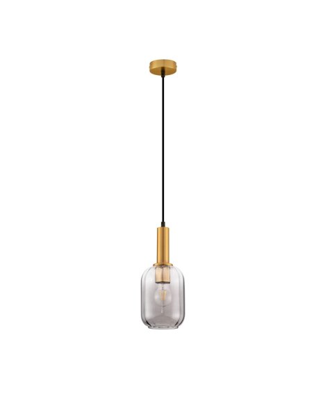 Pendelleuchte E27 Ø 14 cm in Gold Grau höhenverstellbar
