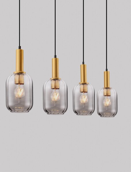 Hängeleuchte in Gold Grau 107 cm lang E27 höhenverstellbar