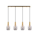 H&auml;ngeleuchte in Gold Grau 107 cm lang E27 h&ouml;henverstellbar
