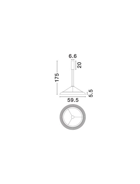 LED Hängelampe Retro Ø 60 cm Weiß höhenverstellbar Ring