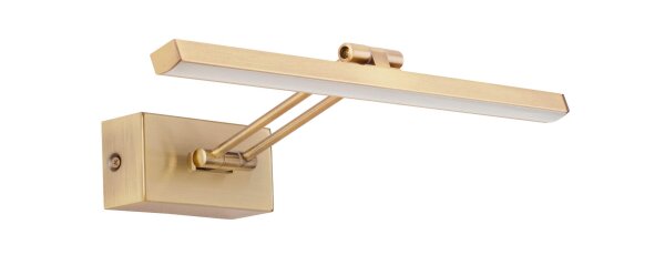 LED Wandlampe 38 cm breit in Antik Messing Metall warmweiß