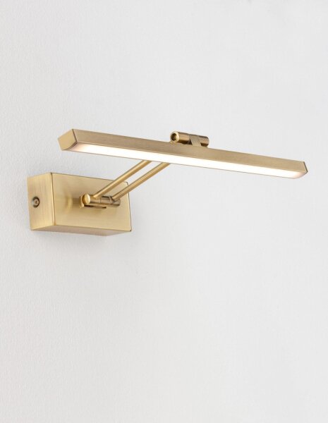 LED Wandlampe 38 cm breit in Antik Messing Metall warmweiß