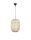 Runde Pendelleuchte E27 Ø 30 cm Schwarz Beige Rattan Metall