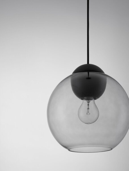Pendelleuchte E27 Ø 24 cm Schwarz Grau höhenverstellbar