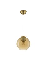 H&auml;ngelampe Retro in Gold Bernstein &Oslash; 24 cm E27 LOREN