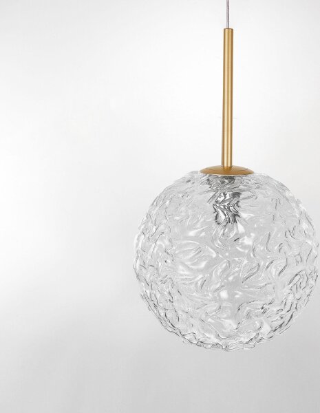 Hängelampe Vintage in Gold Ø 30 cm G9 Klarglas Metall rund