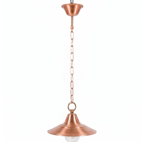 Lampe à suspendre cuivre laiton véritable ronde cuisine table à manger