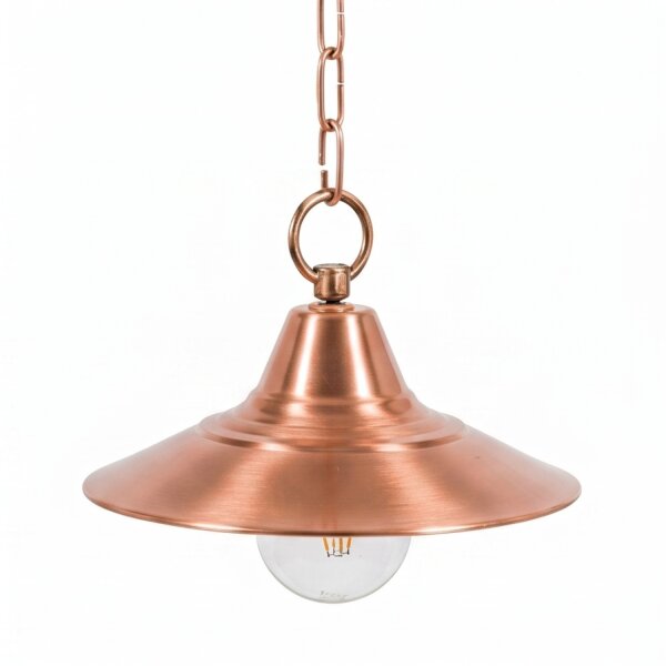 Lampe à suspendre cuivre laiton véritable ronde cuisine table à manger