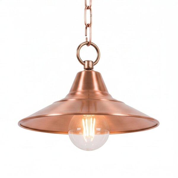 Lampe à suspendre cuivre laiton véritable ronde cuisine table à manger